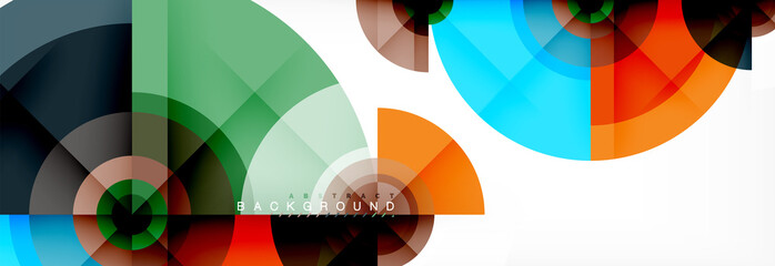 Fototapeta premium Round circles and triangles abstract background