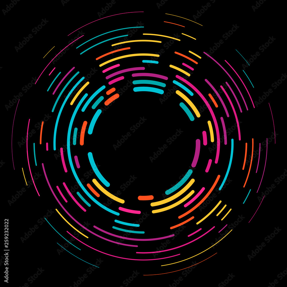 Wall mural vector modern creative backdrop of vivid multi colored curved elements.multicolored decorative desig