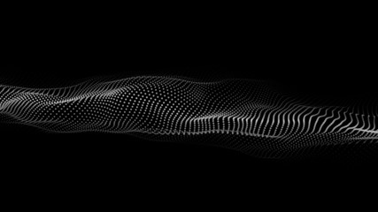 Abstract background. Big data. Vector illustration. Wave of particles.