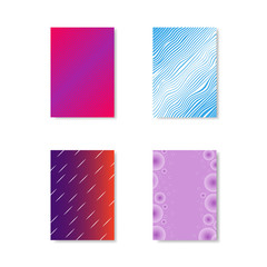 A selection of Color covers. Abstract design,lines, circles, in cool colors with gradient. Vector template.