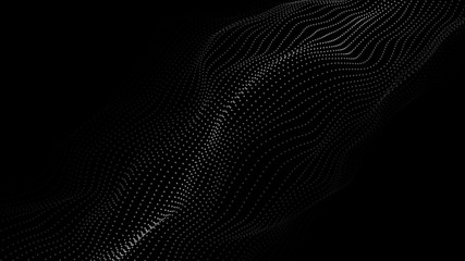 Abstract background. Big data. Vector illustration. Wave of particles.