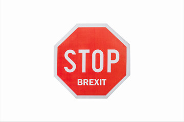 Stop brexit sign isolated on white background. Brexit concept