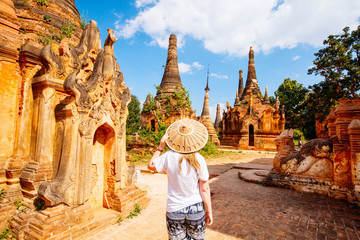 Woman visiting Indein Myanmar