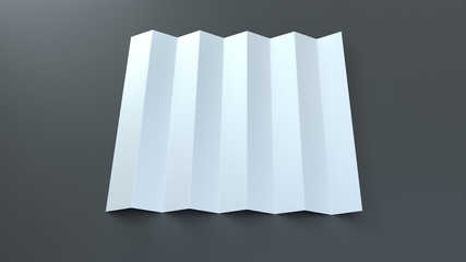 Paper folding clapper mockup. Sports fan stadium noise maker template. Isolated realistic 3d render