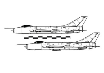 Sukhoi Su-7 Fitter. Outline drawing