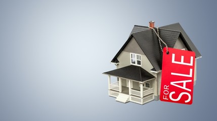 Classic house model  on sale on backgrouund