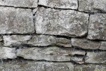 Trockenmauer, alte Mauer aus Stein