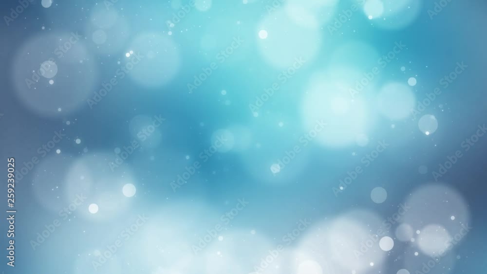 Poster magic loopable abstract background silver blue bokeh circles motion.