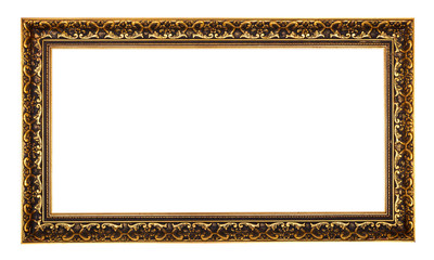 Old Wooden Frame Isolated On White Background - image