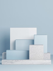 Mock up podium, abstract background, copy space, 3d illustration, 3d render