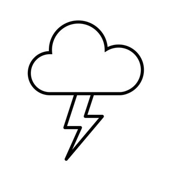 Cloud and Thunderbolt Icon Vector