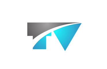 alphabet letter tv t v logo company icon design