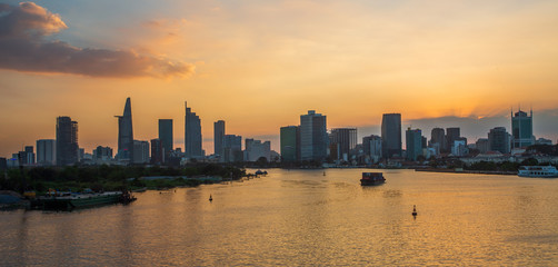 Ho Chi Minh City sunset shot.Ho Chi Minh City formerly named Saigon, is the largest city in Vietnam.