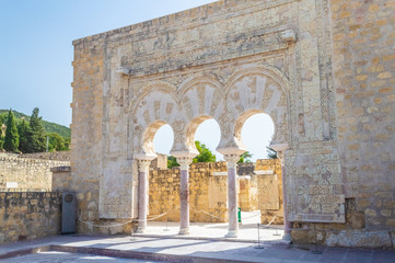 Ruins of Medina Azahara, a fortified Moorish medieval palace city in Andalusia, Spain