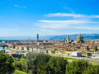 Fototapeta na wymiar Beautiful view of Florence from Piazzale Michelangelo with Florence Cathedral, Italy