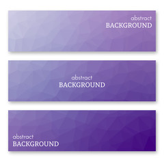 Fototapeta premium Set of three banners in low poly art style