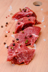 raw meat on dark background