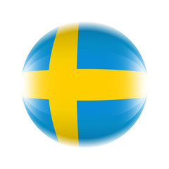 Sweden flag icon in the form of a ball. Vector eps 10