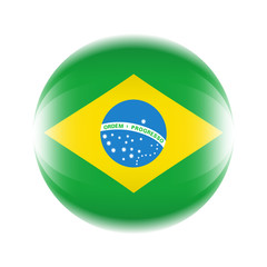 Brazil flag icon in the form of a ball. Vector eps 10