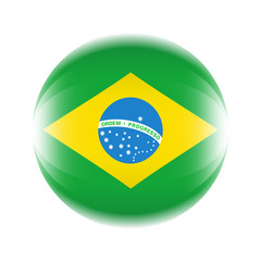 Obraz premium Brazil flag icon in the form of a ball. Vector eps 10