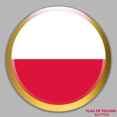 Bright button with flag of Poland. Colorful illustration with flag for web design. Illustration with grey background.