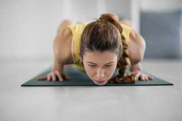 Young woman doing yoga