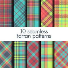 Set of seamless tartan patterns