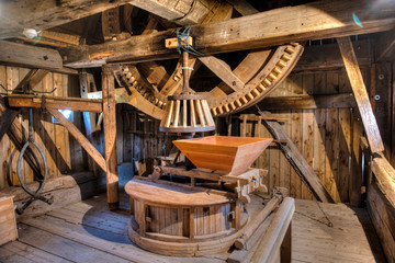 Das Innenleben einer alten Windmühle