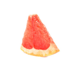 Piece of ripe grapefruit isolated on white