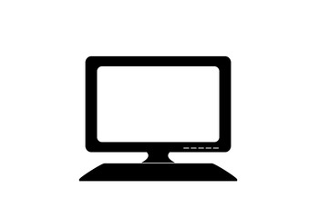 Computer icon black and white isolated symbol
