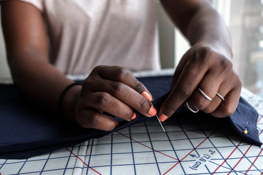 Women working with fabric