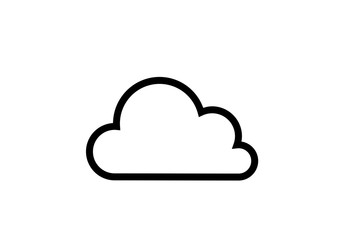 white cloud icon isolated vector sign.