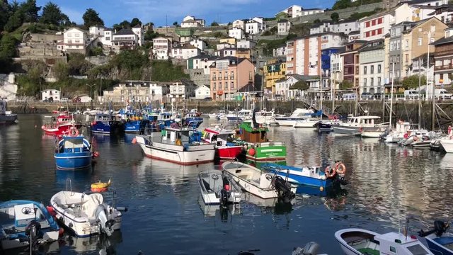 Ships in the seaport of Luarca, Asturias - Spain