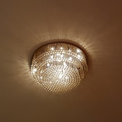Yellow light crystal ceiling lamp