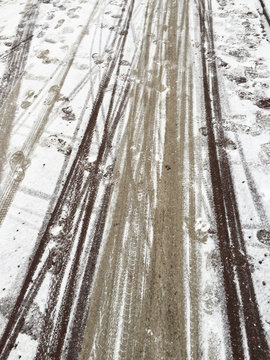 tracks in the snow
