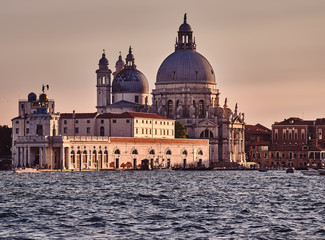Fototapeta na wymiar Cathedral Santa Maria della Salud in Venice, at sunset in summer 