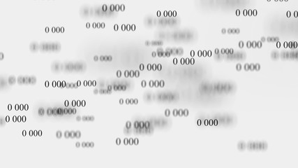 Flow of zeros. Digital background matrix. 3d rendering. Binary code background. Programming. Web Developer.