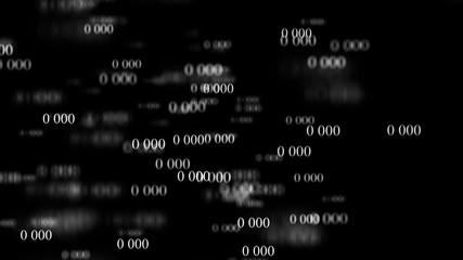 Obraz premium Flow of zeros. Digital background matrix. 3d rendering. Binary code background. Programming. Web Developer.