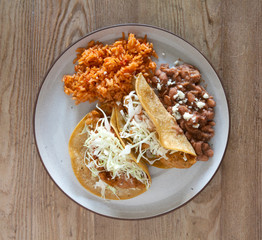 Fish Tacos with Rice and Beans