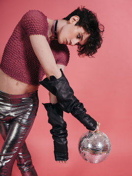 Fashion portrait of young drag
