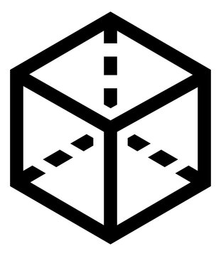 3D Transparent Cube Vector Icon