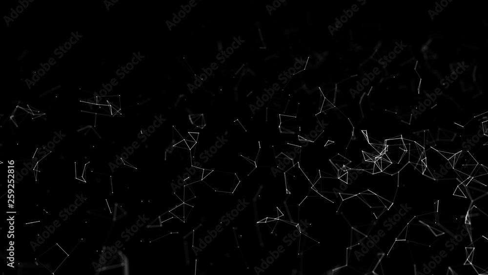 Poster big data visualization. science background. big data complex with compounds. lines plexus