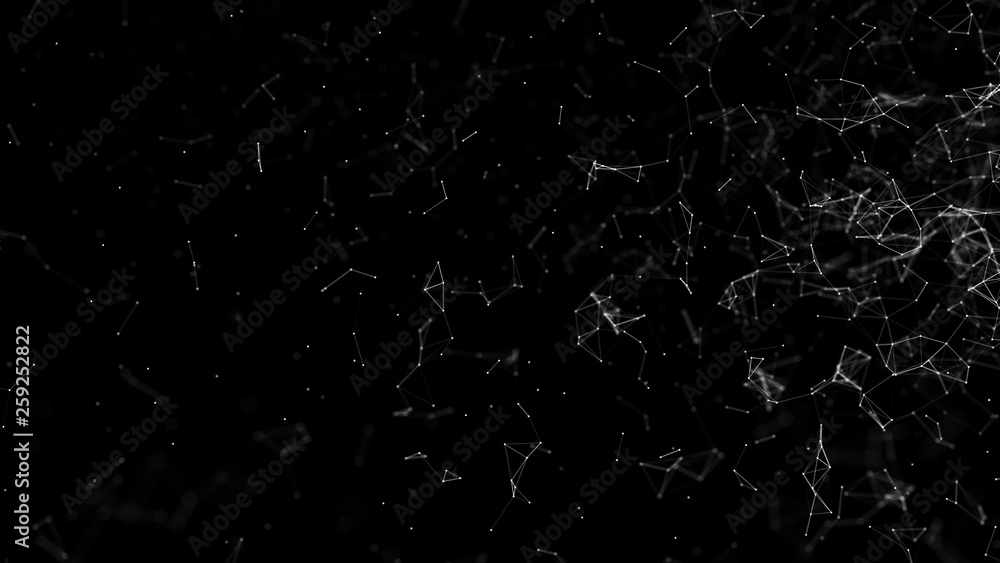 Poster big data visualization. science background. big data complex with compounds. lines plexus