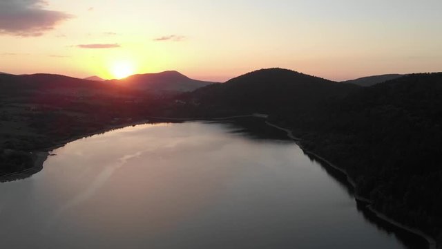 Sunset over lake