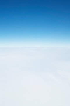 sky above the clouds background with copyspace