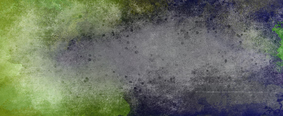 Old grunge design background with lots of texture on a faded green and black painted shabby wall