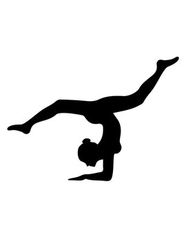 gymnastik sport turnen ballette m&auml;dchen frau weiblich tunerin silhouette logo clipart yoga verein