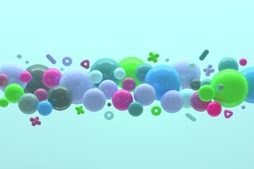 Composition with balls in the center