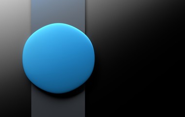 Round blue shape on black background