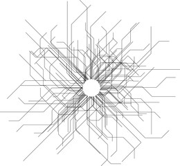 Radial Tech Elements Circular Burst of Rays / Spark